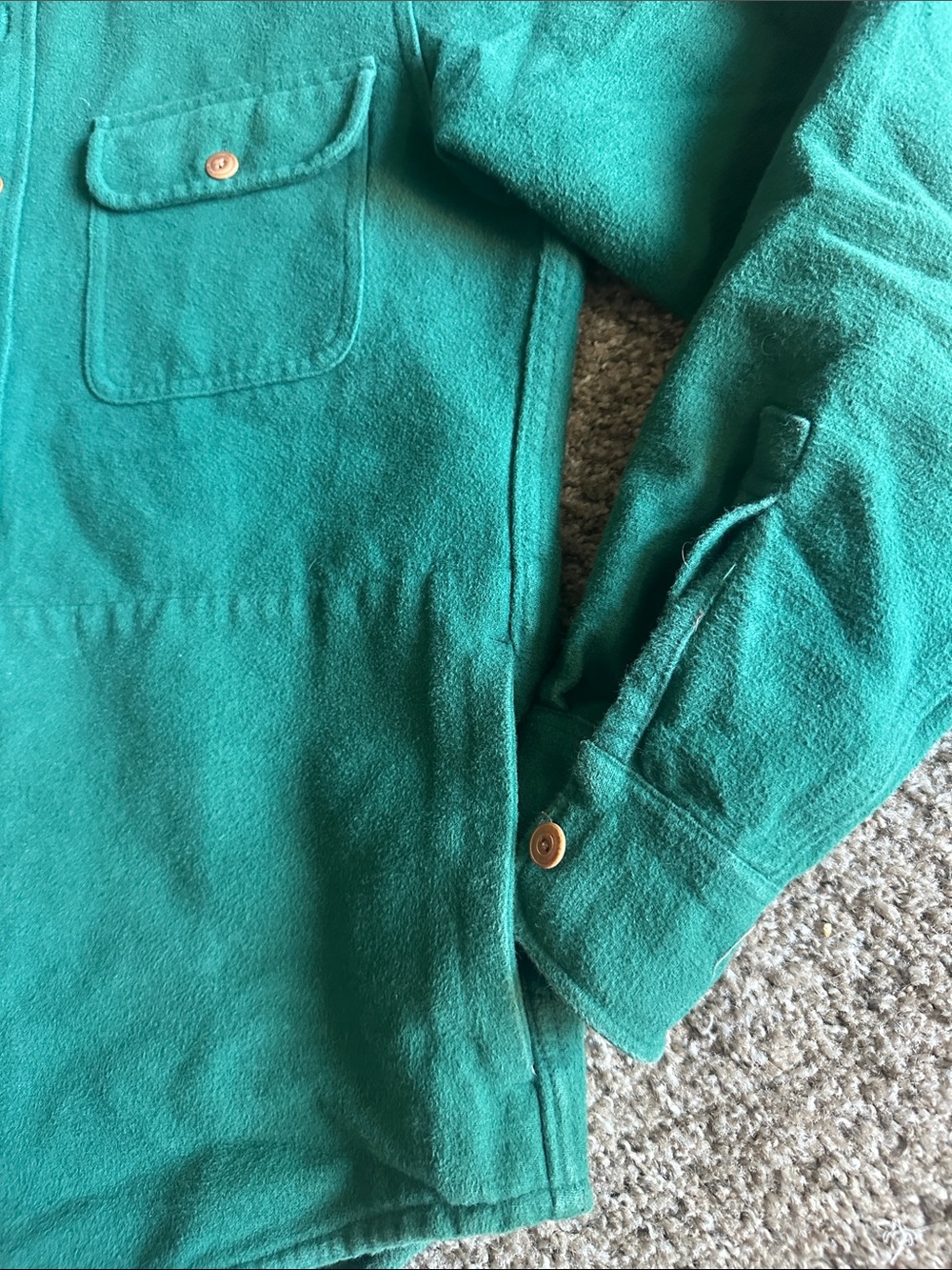 J. Crew Green Button Front Shirt Jacket - Picture 3 of 5